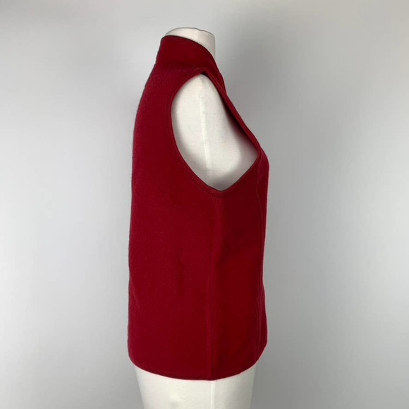 WOOLRICH Ruby Red 100% Wool Vest Zipper Warmer Layer - Women's Size Medium - Picture 6 of 9